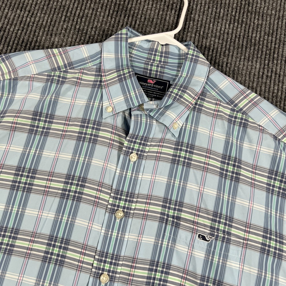 Vineyard Vines Performance Shirt Mens XL Extra Large Plaid Long Sleeve Tucker